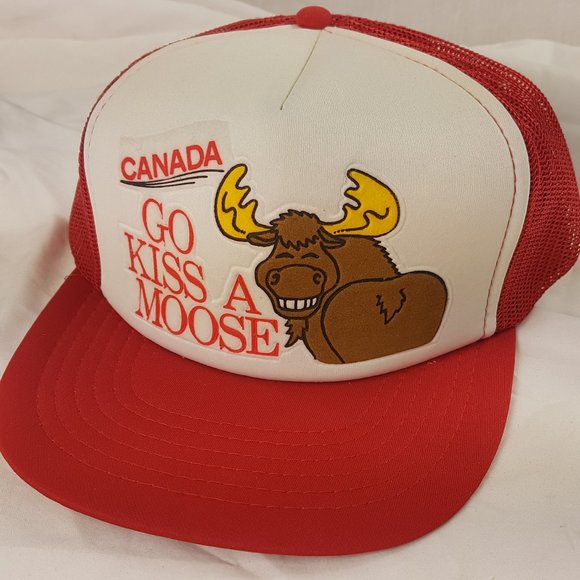 moose Other - GO KISS A MOOSE Cap Trucker Hat Snapback Baseball